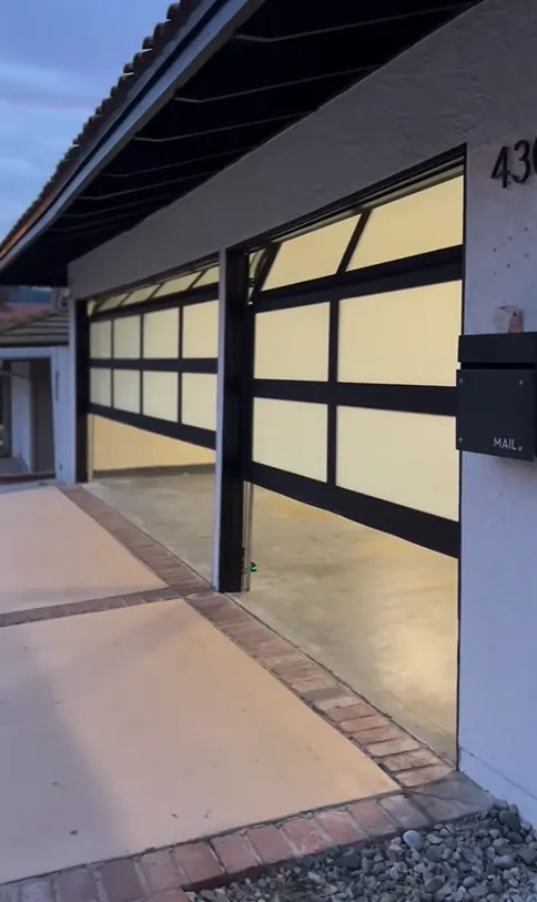 Modern glass garage doors