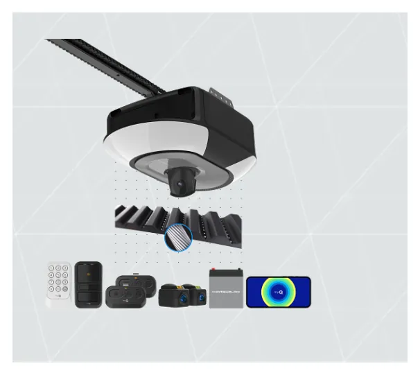 Chamberlain B6850 belt drive garage door opener with battery backup and built-in camera