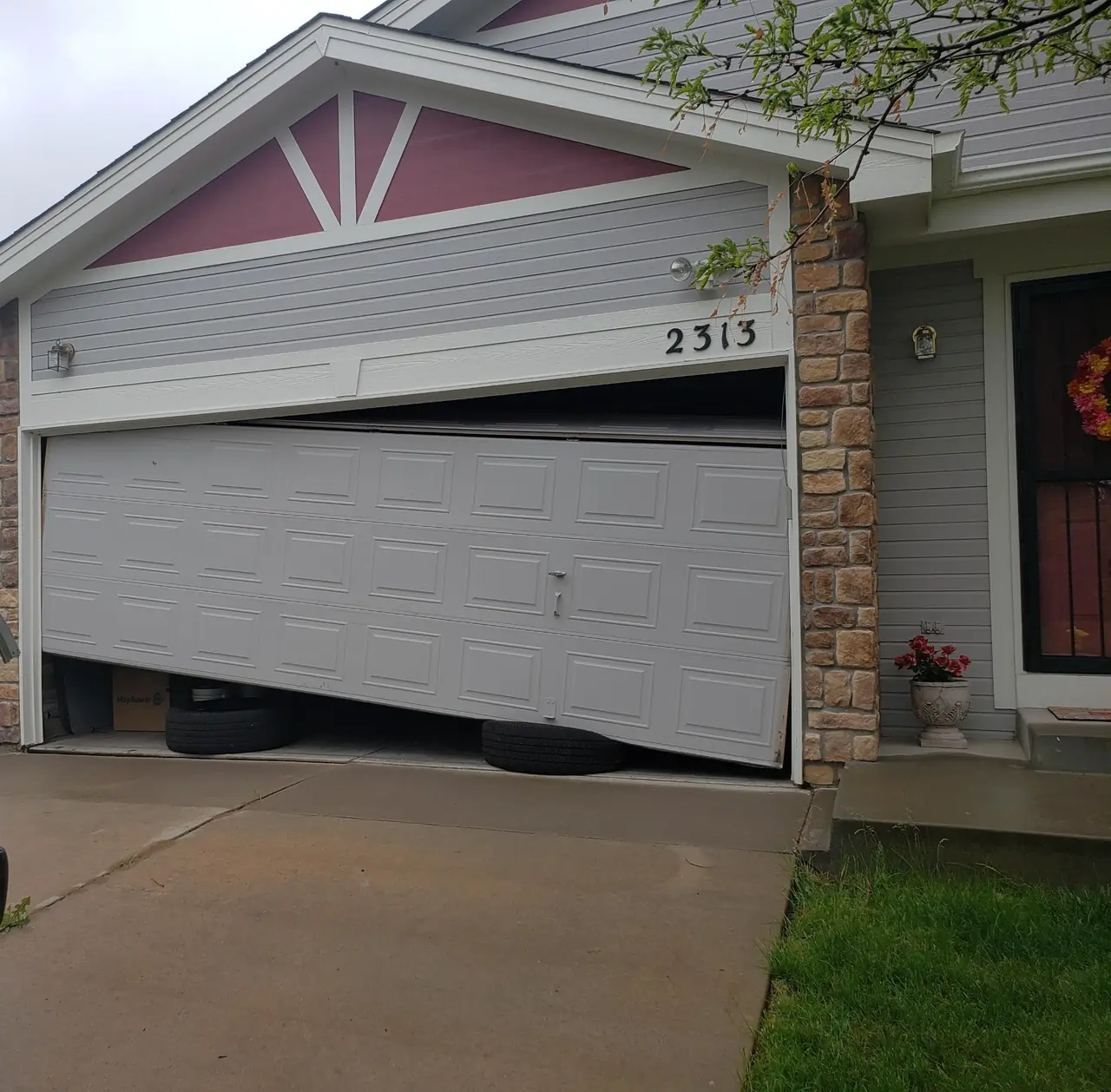 Garage door off track