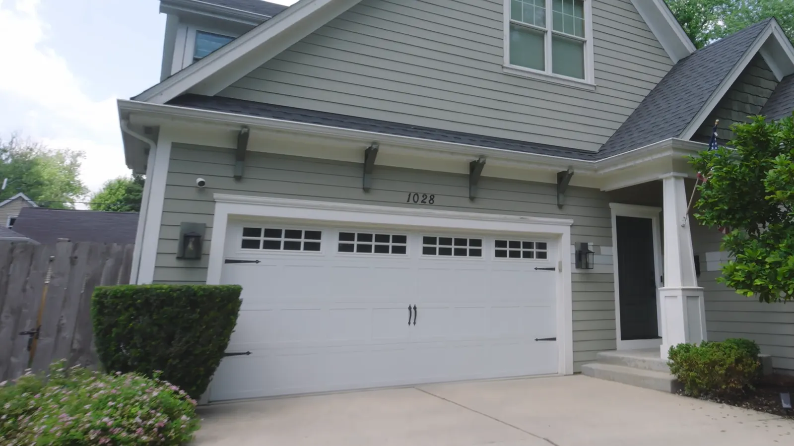 White windowed double garage door in Lone Tree